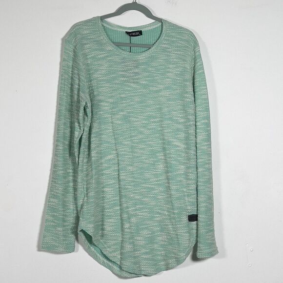 Leif Nelson Slim Fit Basic Knitted Shirt Mens Sz XL Mint Green Long Sleeve - Picture 3 of 14
